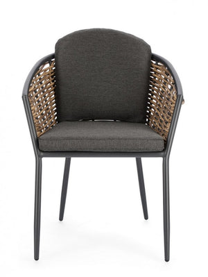 Set 4 Sedie da Giardino Alluminio Bianco Stile Moderno - BEAUTIFUL Colore: Antracite