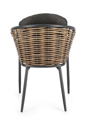 Set 4 Sedie da Giardino Alluminio Bianco Stile Moderno - BEAUTIFUL Colore: Antracite