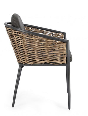 Set 4 Sedie da Giardino Alluminio Bianco Stile Moderno - BEAUTIFUL Colore: Antracite