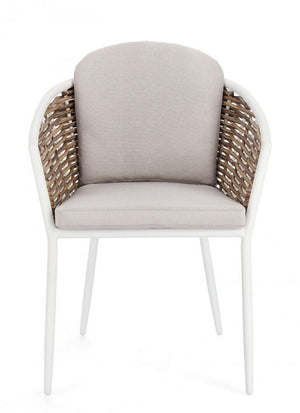 Set 4 Sedie da Giardino Alluminio Bianco Stile Moderno - BEAUTIFUL Colore: Bianco