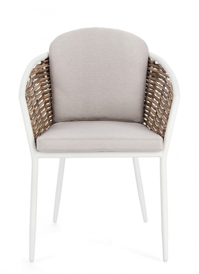 Set 4 Sedie da Giardino Alluminio Bianco Stile Moderno - BEAUTIFUL Colore: Bianco