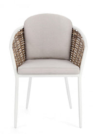 Set 4 Sedie da Giardino Alluminio Bianco Stile Moderno - BEAUTIFUL Colore: Bianco