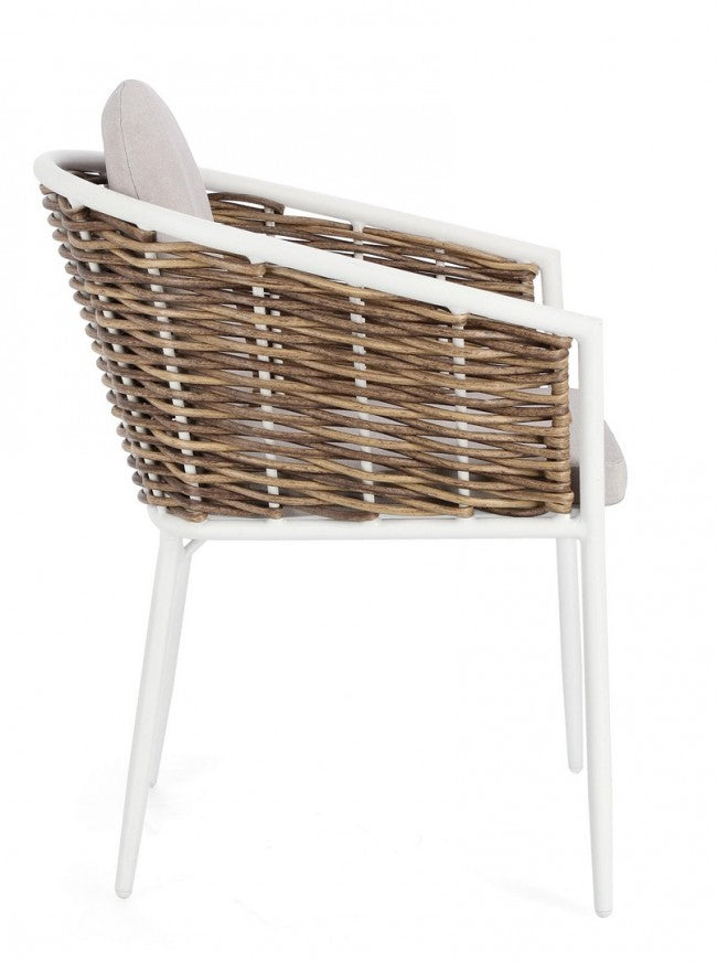 Set 4 Sedie da Giardino Alluminio Bianco Stile Moderno - BEAUTIFUL Colore: Bianco