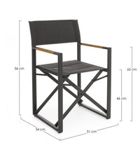 Set 2 Sedie Regista Alluminio Antracite Moderne da Esterno - LAGOON Colore: Antracite