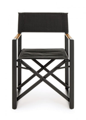 Set 2 Sedie Regista Alluminio Antracite Moderne da Esterno - LAGOON Colore: Antracite