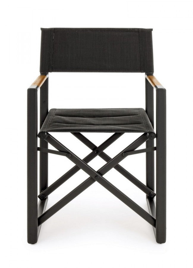 Set 2 Sedie Regista Alluminio Antracite Moderne da Esterno - LAGOON Colore: Antracite