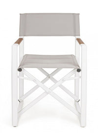 Set 2 Sedie Regista Alluminio Antracite Moderne da Esterno - LAGOON Colore: Bianco