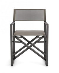 Set 2 Sedie Regista Alluminio Tortora Moderna da Esterno - STRONG Colore: Antracite