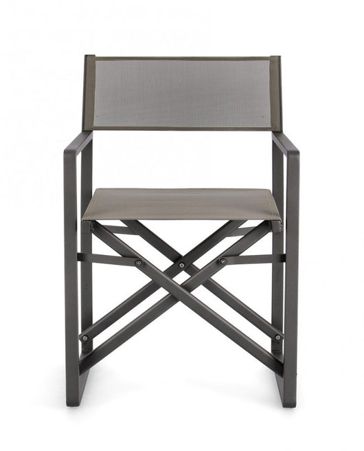 Set 2 Sedie Regista Alluminio Tortora Moderna da Esterno - STRONG Colore: Antracite