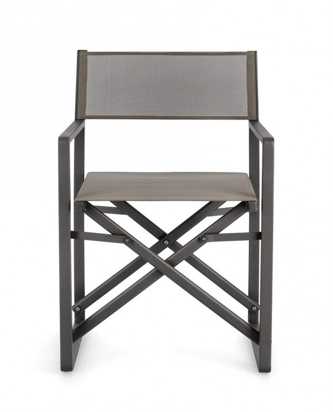 Set 2 Sedie Regista Alluminio Tortora Moderna da Esterno - STRONG Colore: Antracite