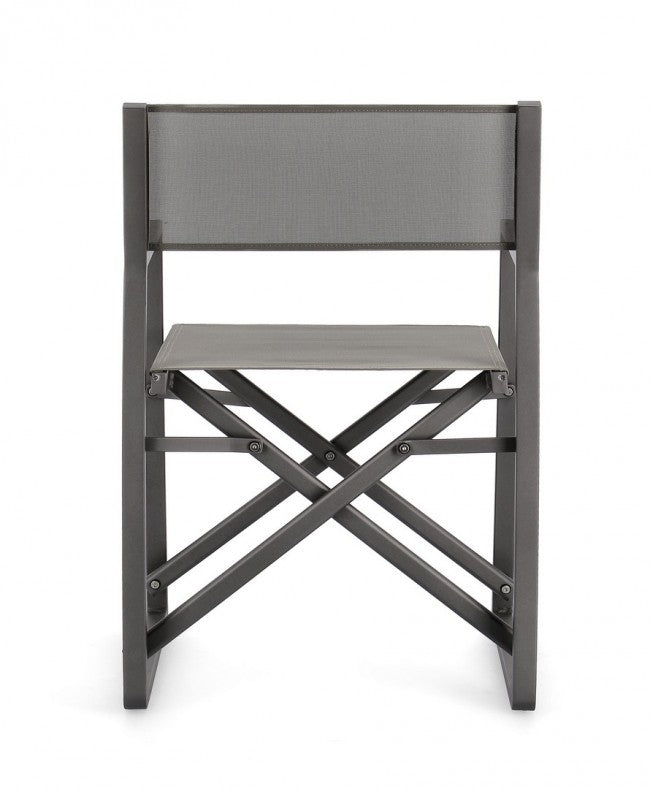 Set 2 Sedie Regista Alluminio Tortora Moderna da Esterno - STRONG Colore: Antracite