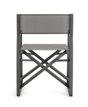 Set 2 Sedie Regista Alluminio Tortora Moderna da Esterno - STRONG Colore: Antracite