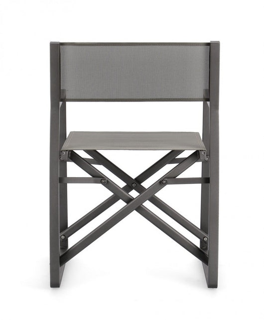 Set 2 Sedie Regista Alluminio Tortora Moderna da Esterno - STRONG Colore: Antracite