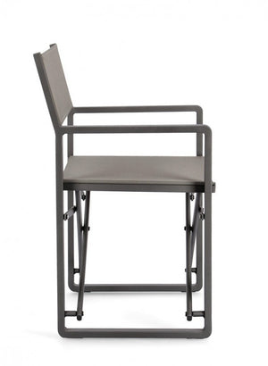 Set 2 Sedie Regista Alluminio Tortora Moderna da Esterno - STRONG Colore: Antracite