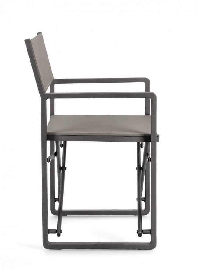 Set 2 Sedie Regista Alluminio Tortora Moderna da Esterno - STRONG Colore: Antracite