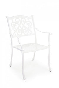 Set 4 Sedie con Braccioli Alluminio Antracite da Esterno - CLASSIC Colore: Bianco
