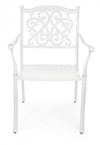 Set 4 Sedie con Braccioli Alluminio Antracite da Esterno - CLASSIC Colore: Bianco
