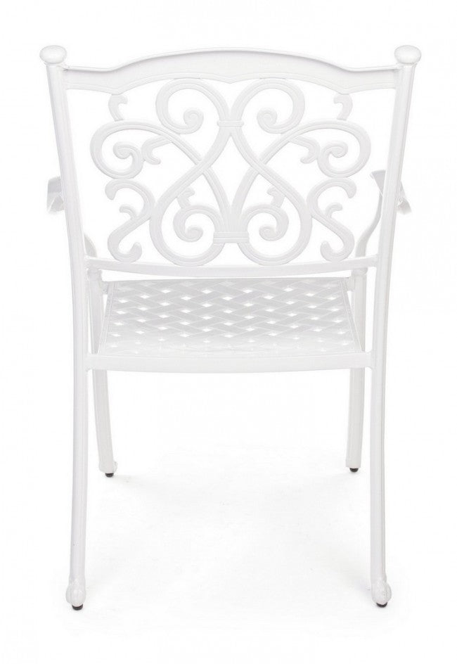 Set 4 Sedie con Braccioli Alluminio Antracite da Esterno - CLASSIC Colore: Bianco