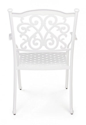 Set 4 Sedie con Braccioli Alluminio Antracite da Esterno - CLASSIC Colore: Bianco