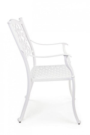 Set 4 Sedie con Braccioli Alluminio Antracite da Esterno - CLASSIC Colore: Bianco