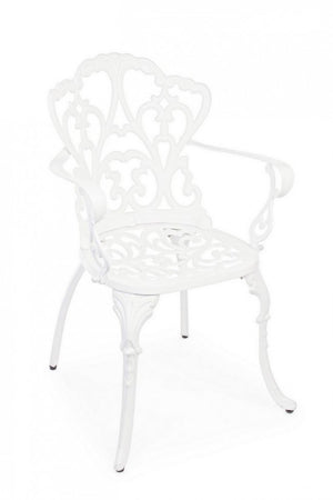 Set 2 Sedie in Alluminio Bianco Stile Classico da Giardino - CLASSIC Colore: Bianco