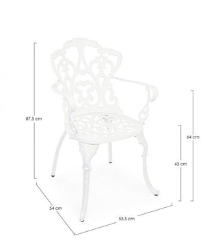 Set 2 Sedie in Alluminio Bianco Stile Classico da Giardino - CLASSIC Colore: Bianco