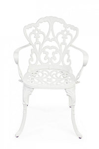 Set 2 Sedie in Alluminio Bianco Stile Classico da Giardino - CLASSIC Colore: Bianco