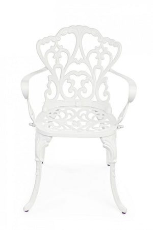 Set 2 Sedie in Alluminio Bianco Stile Classico da Giardino - CLASSIC Colore: Bianco