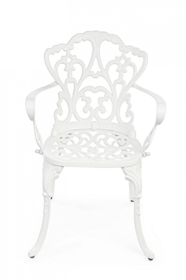 Set 2 Sedie in Alluminio Bianco Stile Classico da Giardino - CLASSIC Colore: Bianco