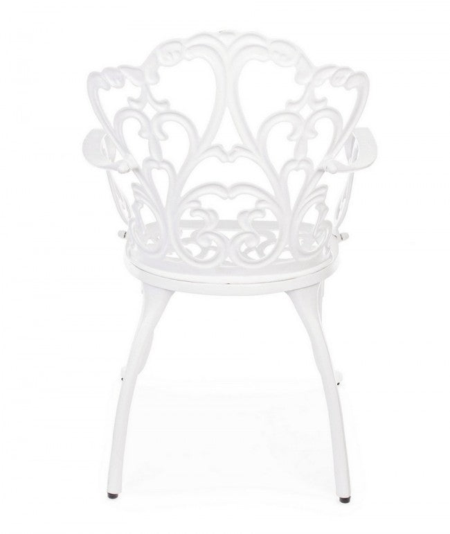 Set 2 Sedie in Alluminio Bianco Stile Classico da Giardino - CLASSIC Colore: Bianco