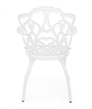 Set 2 Sedie in Alluminio Bianco Stile Classico da Giardino - CLASSIC Colore: Bianco