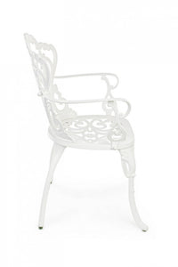 Set 2 Sedie in Alluminio Bianco Stile Classico da Giardino - CLASSIC Colore: Bianco