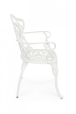 Set 2 Sedie in Alluminio Bianco Stile Classico da Giardino - CLASSIC Colore: Bianco