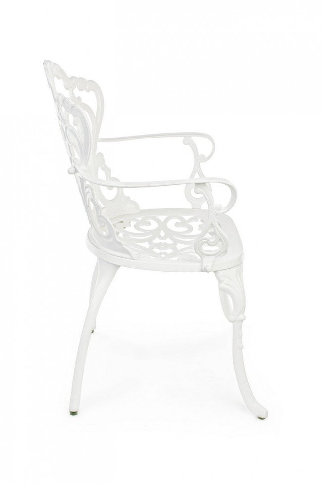 Set 2 Sedie in Alluminio Bianco Stile Classico da Giardino - CLASSIC Colore: Bianco
