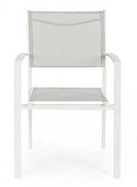Sedia da giardino in alluminio con Braccioli (6 Pezzi) - HILDE Colore: Bianco