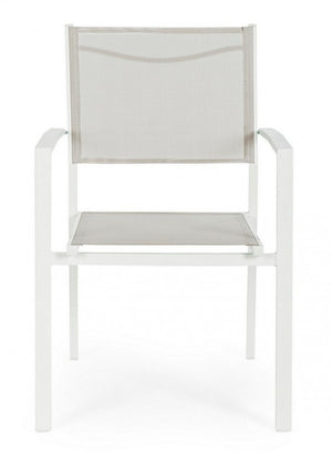Sedia da giardino in alluminio con Braccioli (6 Pezzi) - HILDE Colore: Bianco