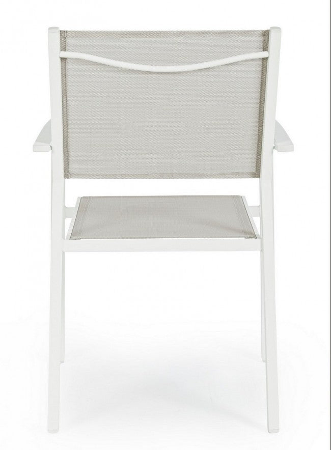 Sedia da giardino in alluminio con Braccioli (6 Pezzi) - HILDE Colore: Bianco