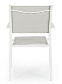 Sedia da giardino in alluminio con Braccioli (6 Pezzi) - HILDE Colore: Bianco