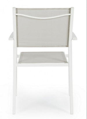 Sedia da giardino in alluminio con Braccioli (6 Pezzi) - HILDE Colore: Bianco