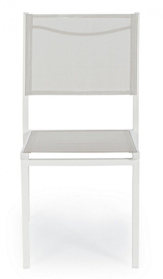 Sedia da giardino in alluminio (6 Pezzi) - HILDE Colore: Bianco
