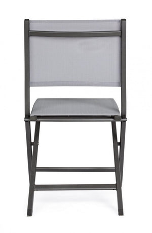 Set 4 Sedie Pieghevoli Alluminio Bianco da Giardino - GENTLENESS Colore: Antracite