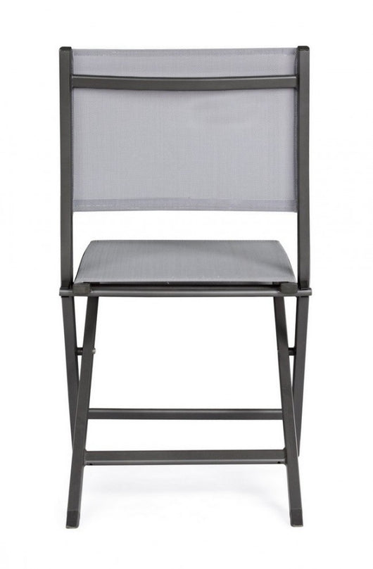 Set 4 Sedie Pieghevoli Alluminio Bianco da Giardino - GENTLENESS Colore: Antracite