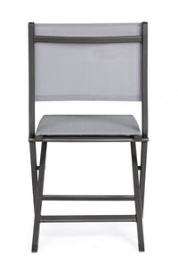 Set 4 Sedie Pieghevoli Alluminio Bianco da Giardino - GENTLENESS Colore: Antracite