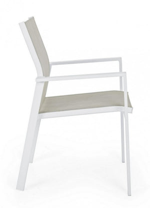 Sedia da giardino in alluminio con Braccioli (6 Pezzi) - ELIAS Colore: Bianco