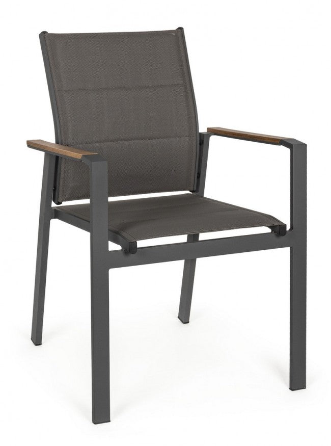 Sedia da giardino in alluminio con Braccioli (6 Pezzi) - ELIAS Colore: Antracite