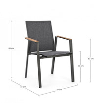 Set 4 Sedie con Braccioli Alluminio Bianco da Esterno - HIGHLANDER Colore: Antracite