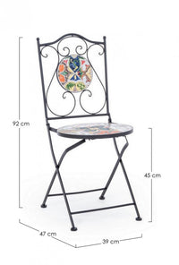 Set 2 Sedie Pieghevoli Acciaio Nero da Giardino - BYZANTINE Colore: Composizione 3
