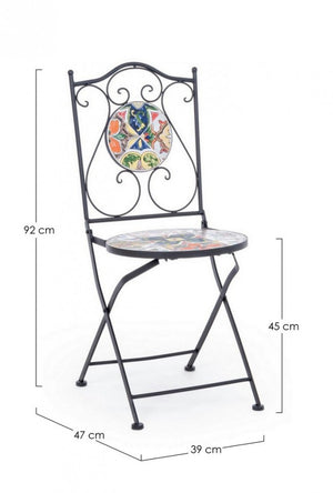 Set 2 Sedie Pieghevoli Acciaio Nero da Giardino - BYZANTINE Colore: Composizione 3