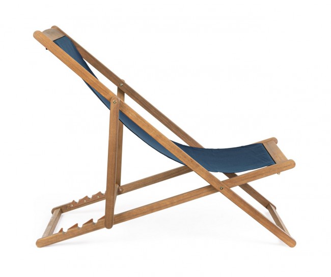 Set 4 Sdraio Legno Verde Chiaro da Giardino - SERENITY Colore: Blu