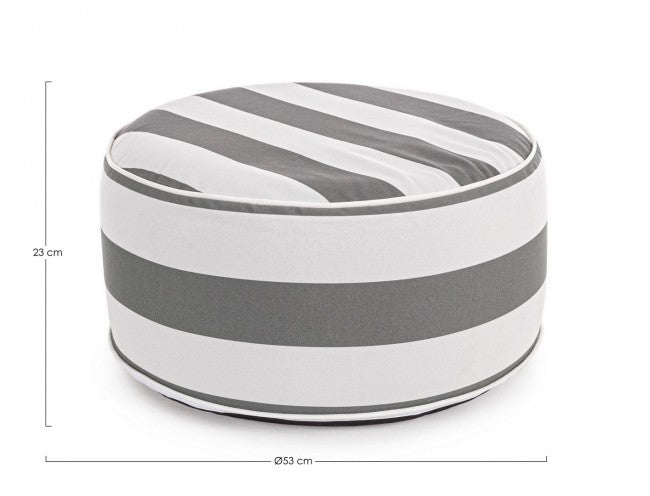 Pouf Gonfiabile da esterno (2 Pezzi) - RIGHE Colore: Grigio